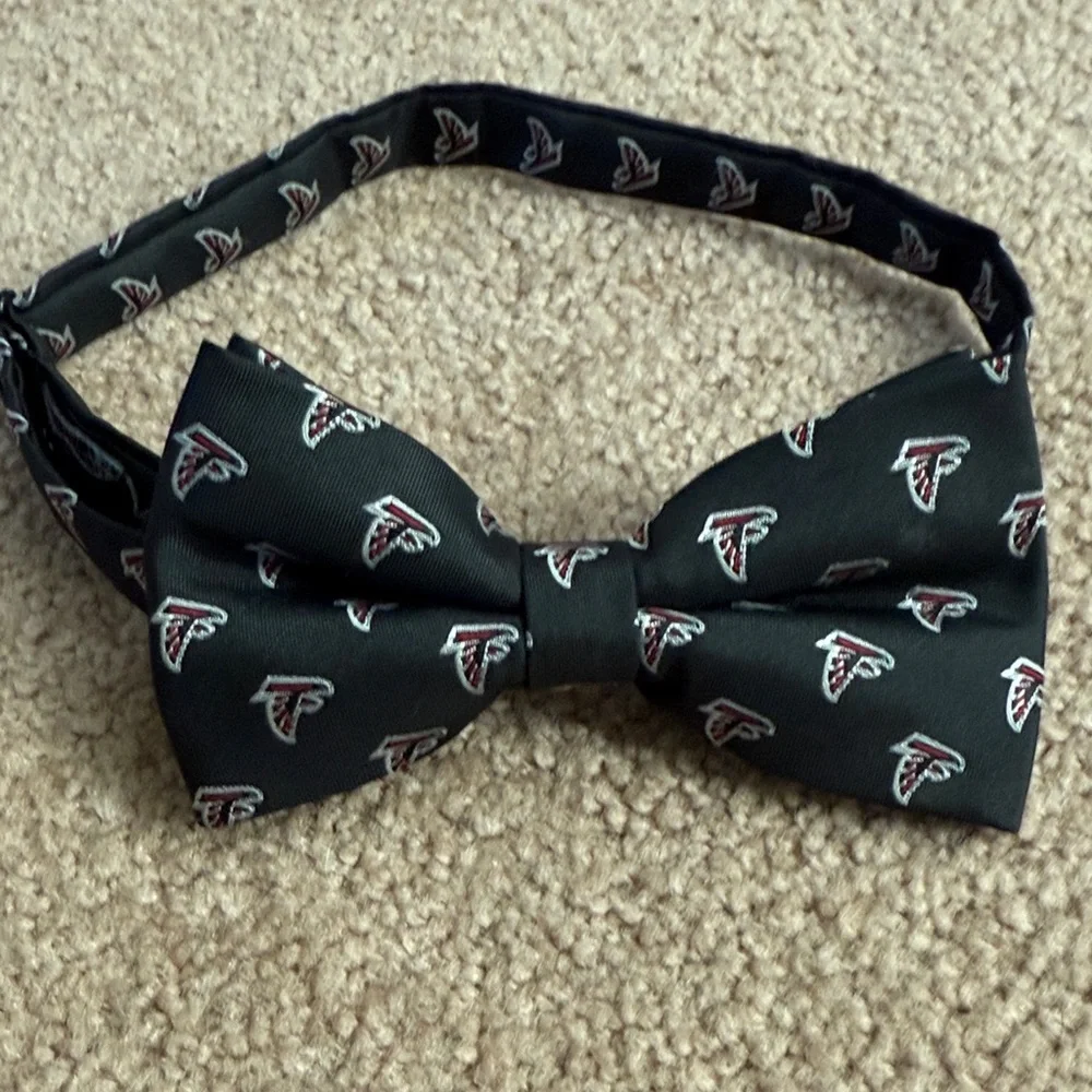 Black and Red Dog Bow Tie with Logo Pattern - Atlanta Falcons Football Sport
